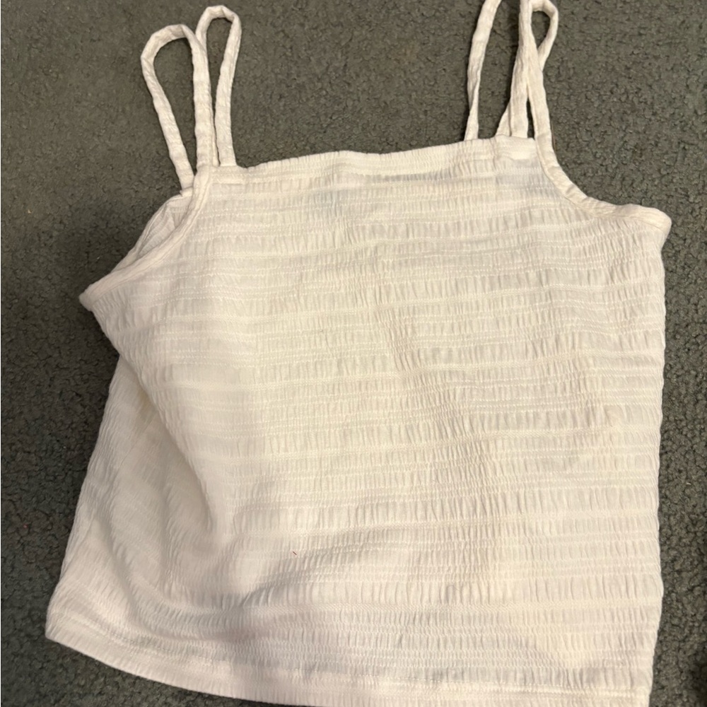 Old Navy White Textured Tank Top
